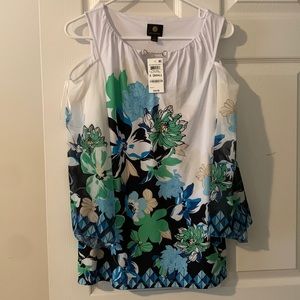 JM Collection Floral Blouse